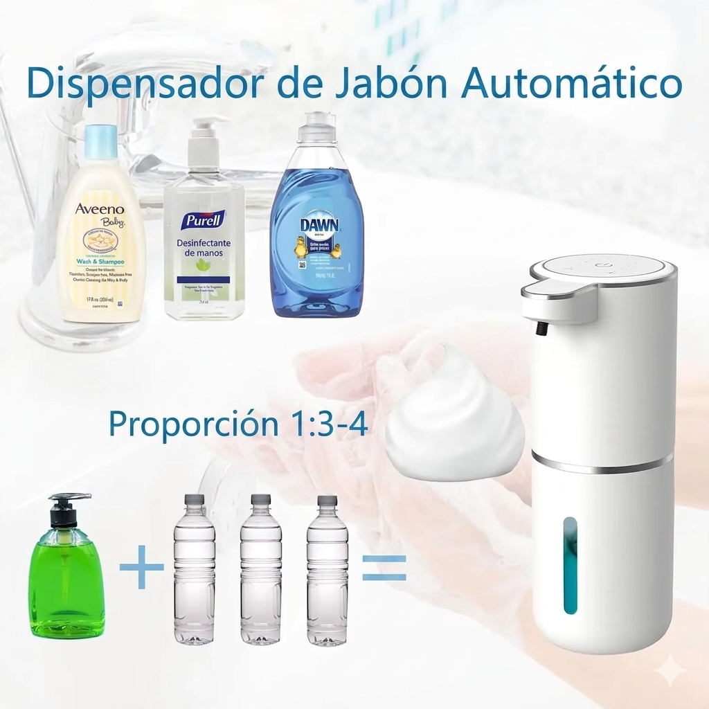 Dispensador Automático de Jabón con Sensor Inteligente USB Recargable